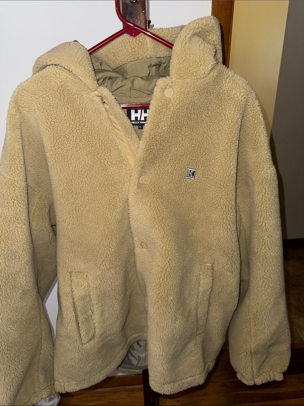 Helly Hansen Tan Sherpa Hooded Fleece Jacket